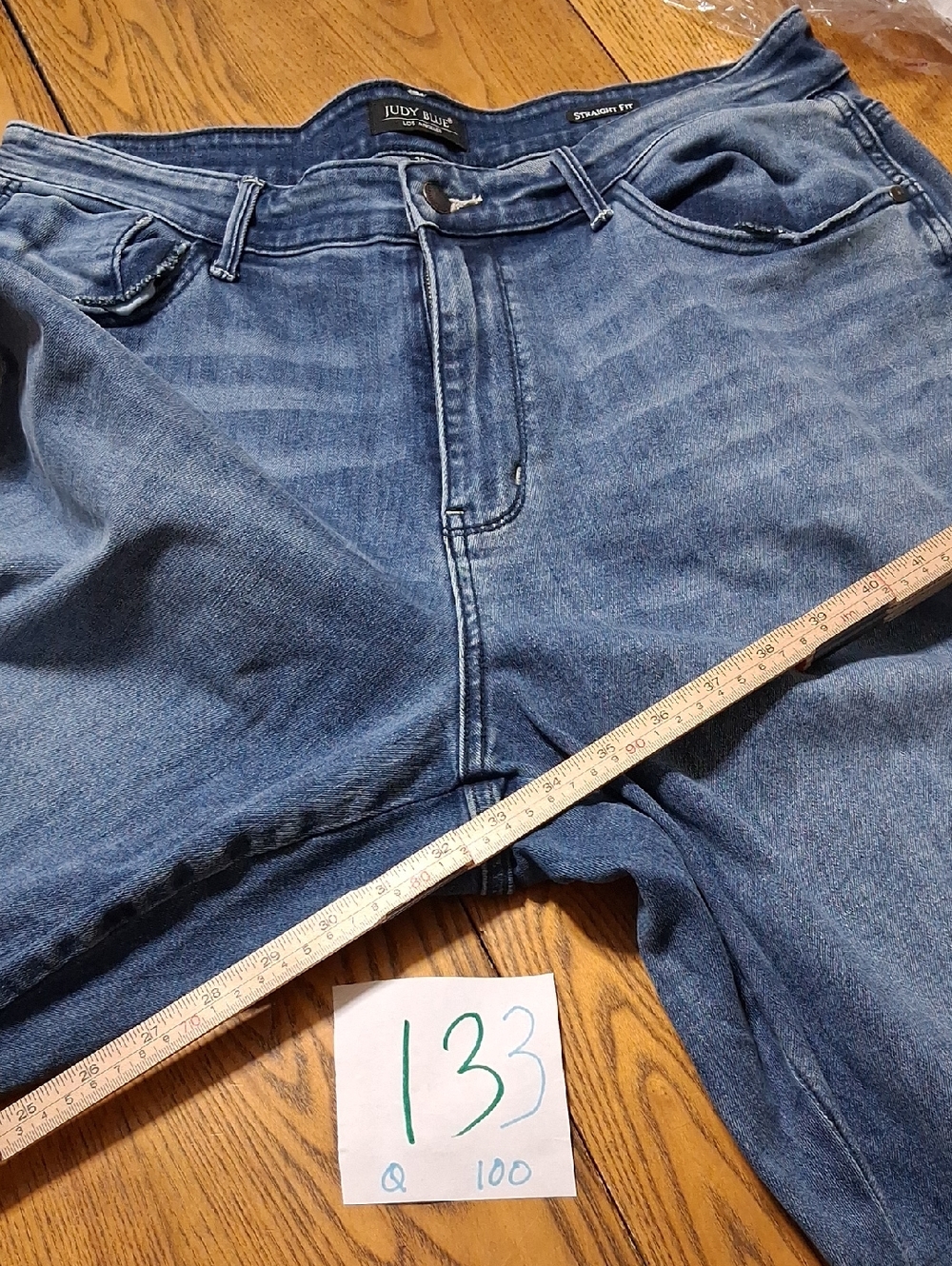 SOLD SOLD BLUE STRAIGHT FIT Distressed Pants Denim Preowned Used - Picture 2 of 5